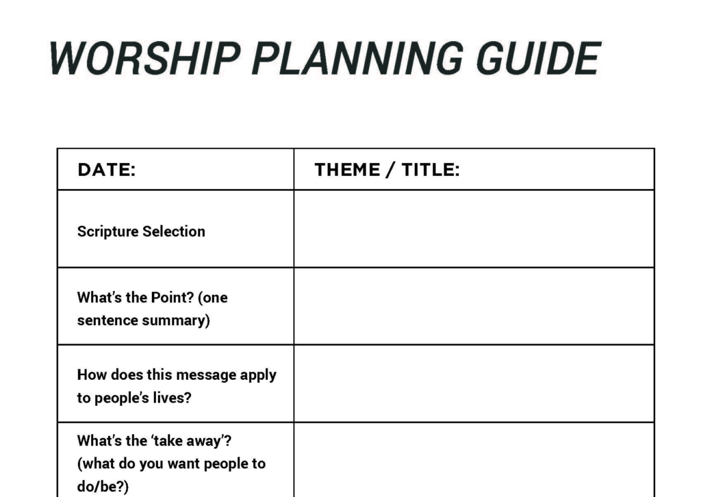 Worship Planning Guide - EMC3 Coaching
